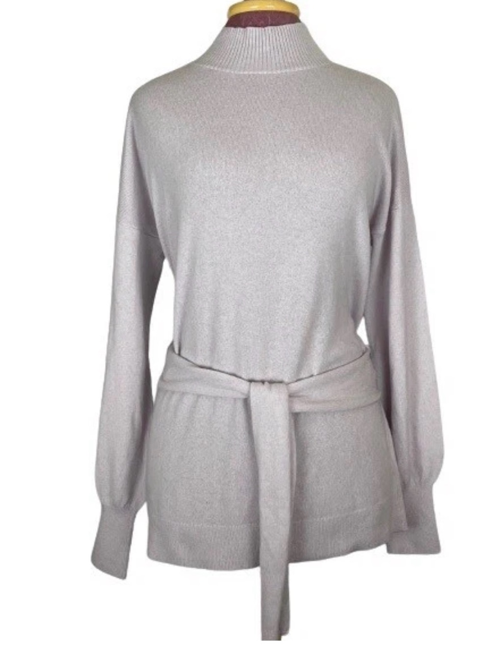 Club Monaco Women's Cashmere Sweater Tie Waist Lavender Size S